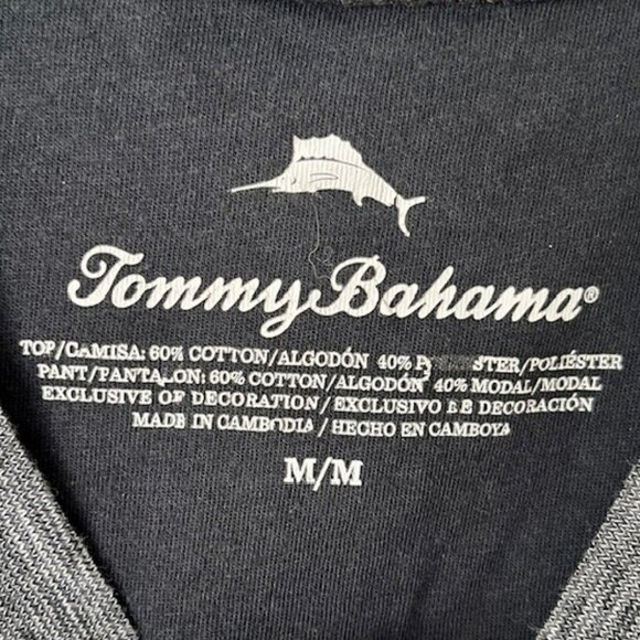 Tommy Bahama Henley L/S Tee - Micro Stripe - Black/White - M - Picture 8 of 10